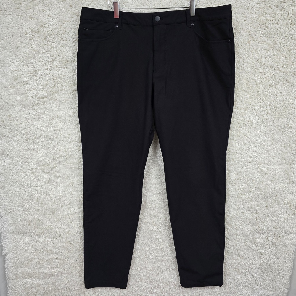7 Diamonds Infinity Pants‎ Mens 38x32 Black Slim Fit Performance Tech Chino